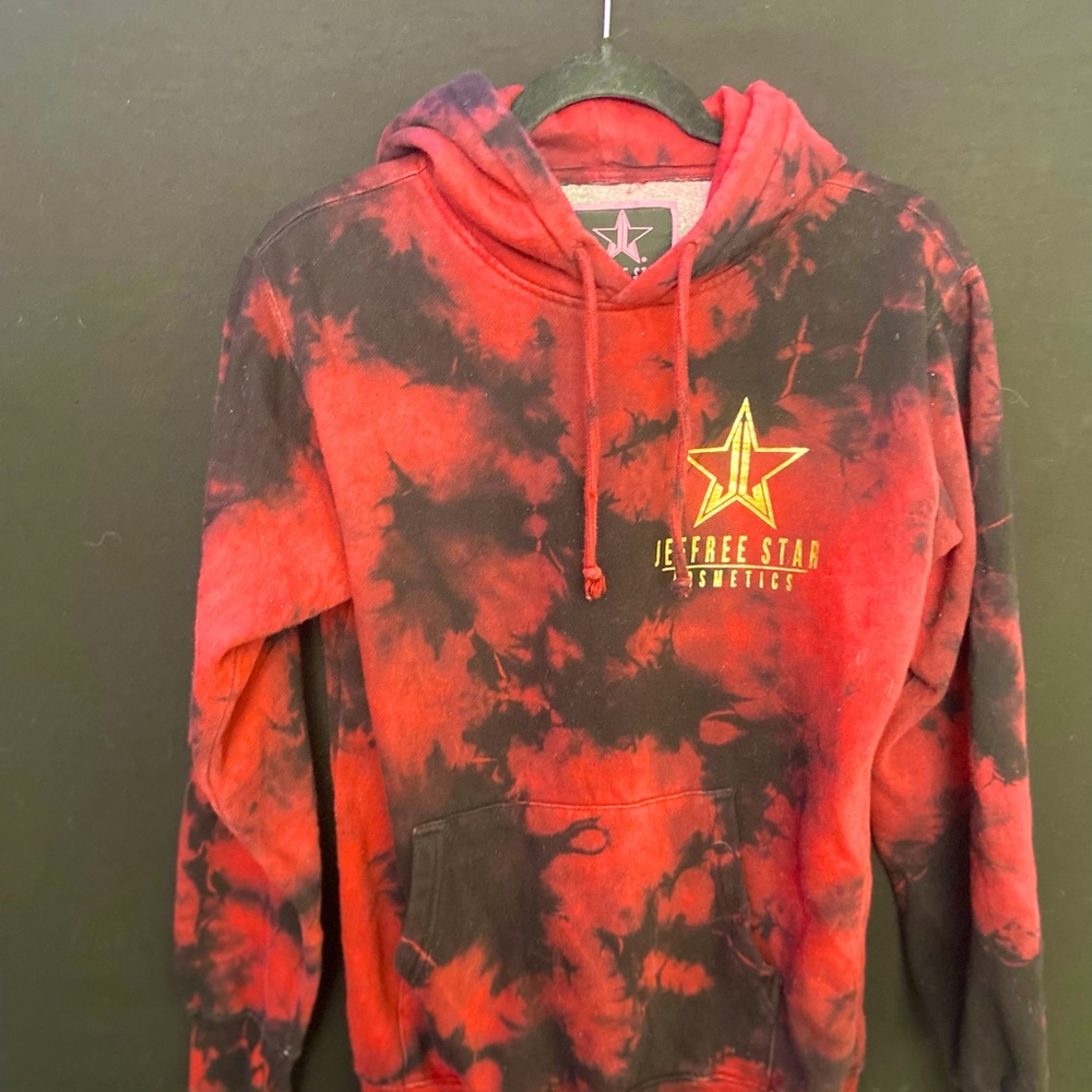 Jeffree Star Hooded Sweater Sweatshirt. Red Gold Black Size S